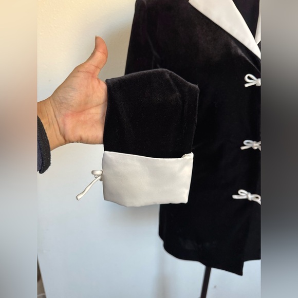 Vintage Coldwater Creek Velvet Satin Bow Details Cocktail Formal Jacket - Picture 5 of 12